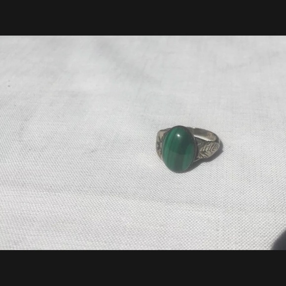 Sterling silver and malachite ring - Picture 9 of 10